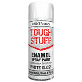 Paint Factory Tough Stuff Enamel White Gloss 400ml Spray Paint